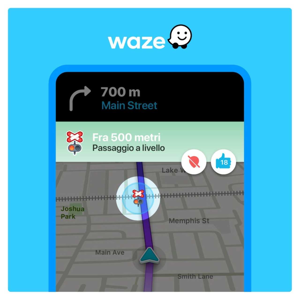 Waze, requisiti e obiettivi della funzione "Passaggio a livello"