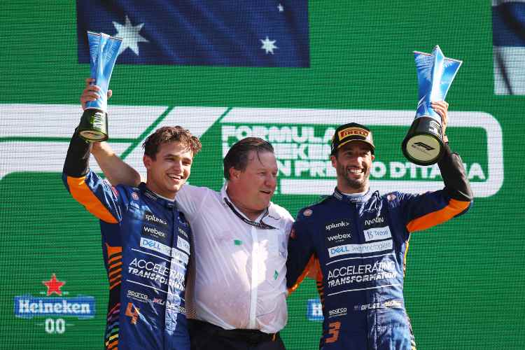 Lando Norris Zak Brown Daniel Ricciardo